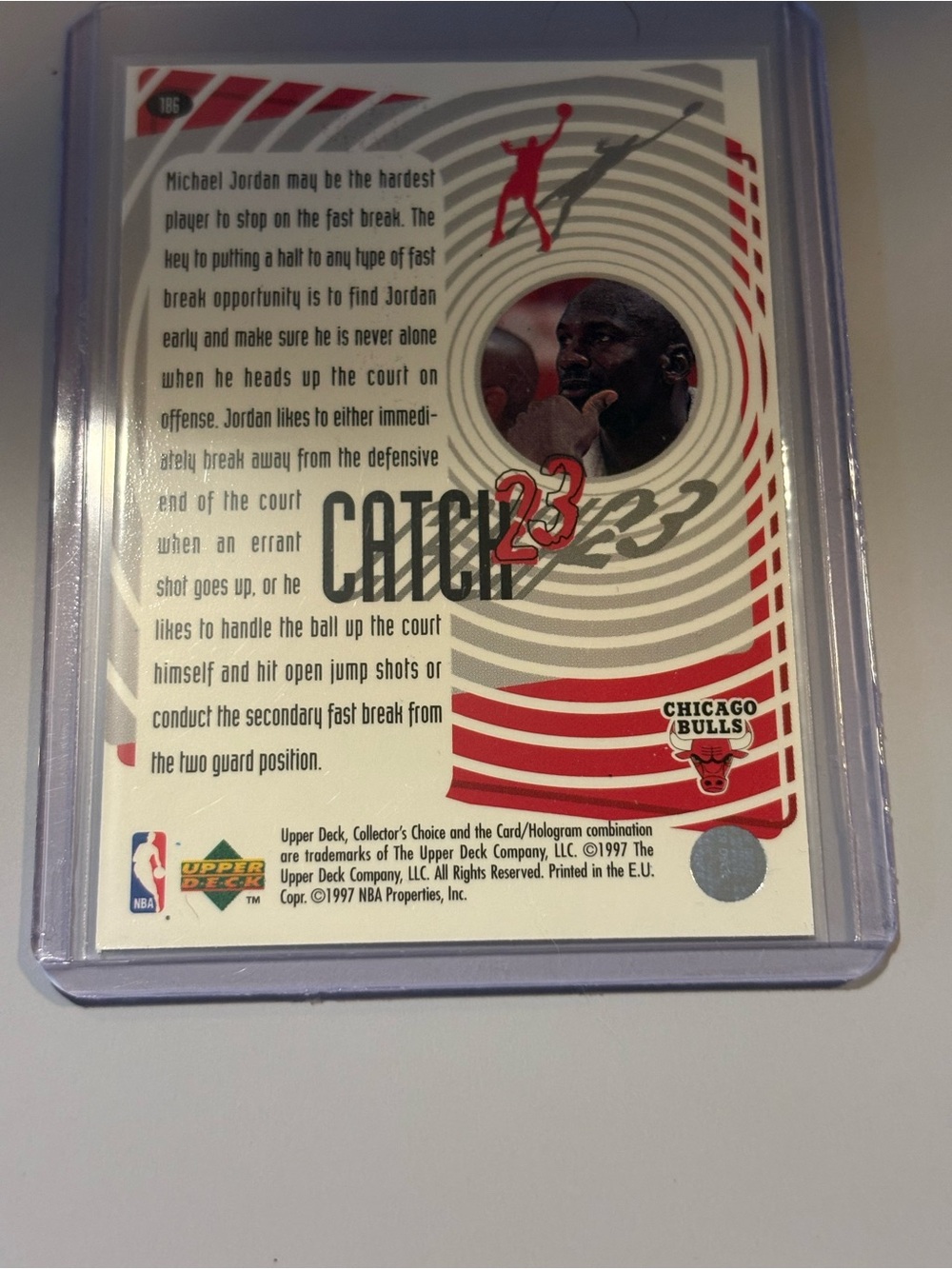 Michael Jordan Chicago Bulls #23 Basketball Card - Red - Picture 2 of 2